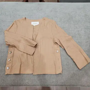 Unaca 노카라 자켓 린넨 100% 카멜 베이지 미사용