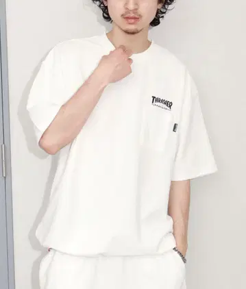 THRASHER 화이트 오버 사이즈 T셔츠