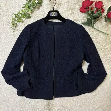 빅 사이즈 레리안 올 패턴 노카라 자켓 수트