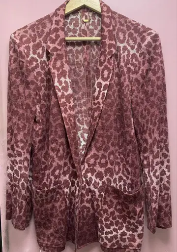 이타리야 GK 레오파드 무늬 라벤더 자켓 빈티지