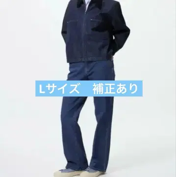 유니클로 슬림 플레어 트라우저 청바지 블루 L