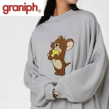 graniph 그레이 제리 자수 맨투맨 톰과 제리 캐릭터