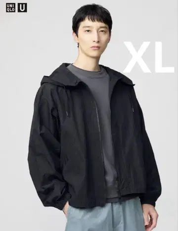 UNIQLO U 후디드 블루종 블랙 XL