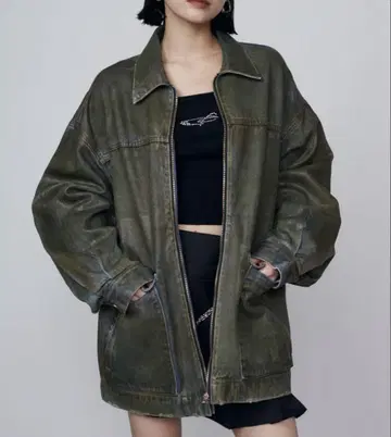 EMODA 빈티지 오버 데님 블루종