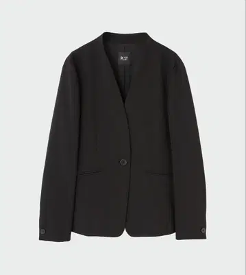 새상품급 PLST 블랙 웜 리저브 칼라 자켓 노카라 자켓 XS