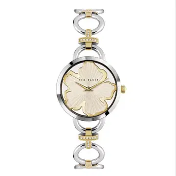 TED BAKER 꽃무늬 디자인 손목시계 실버 골드 팔찌