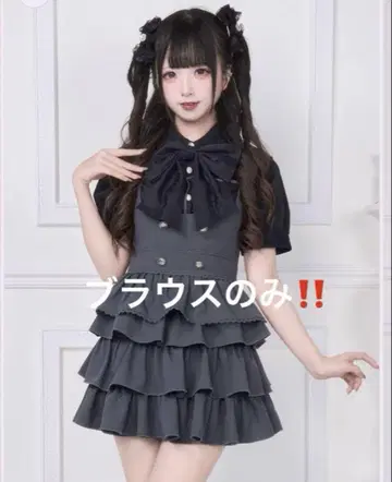 새상품급 NoGenki 리본 브로치 블라우스 블랙 M