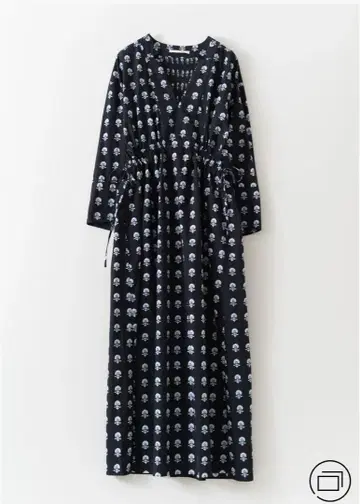 POPLIN FLUFF PRINT WAIST STRING DRESS
