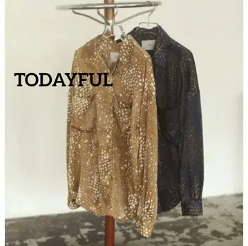 TODAYFUL 새틴 도트 셔츠 카멜 프리 사이즈