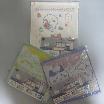 치이카와(먼작귀) 1번 굿즈 타월, 손수건 3개 세트. 미사용 새상품