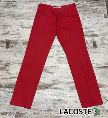 LACOSTE 레드 치노 팬츠 슬림핏 라코스테