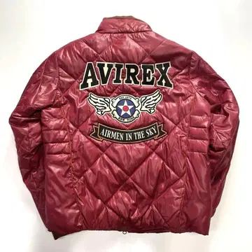 컨디션 최상 AVIREX 아치 로고 퀼팅 다운 자켓 자수 L 사이즈