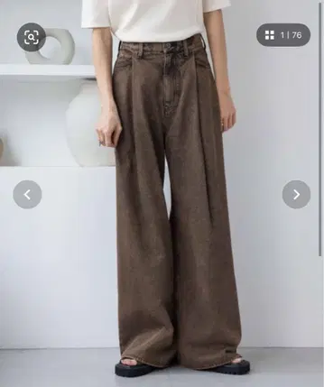 브라운 와이드 팬츠