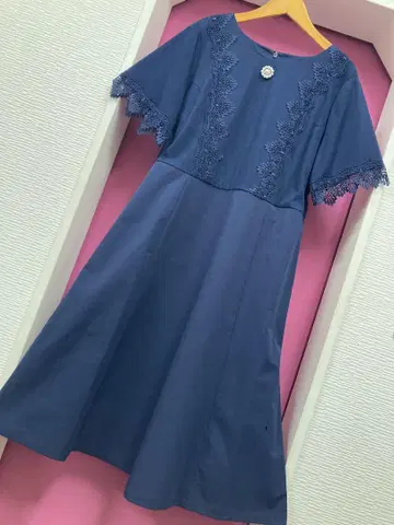 슈퍼뷰티 슈퍼뷰티 옷깃 레이스 사용 허리 절개 원피스
