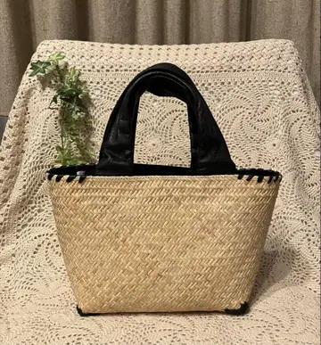 와란와얀 귀여운 FUTO 가죽 바스켓 백 / SS 사이즈