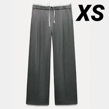 ZARA 와이드 레그 팬츠 더블 허리 밴딩 그레이