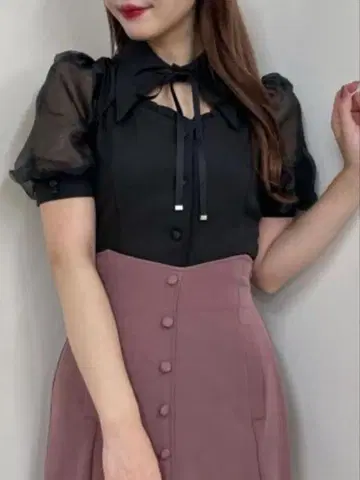 EATME 데콜테 셔츠 칼라 블라우스
