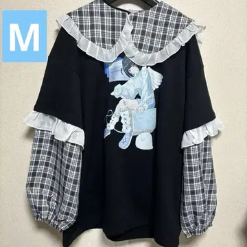 새상품 . 카라 부착 긴팔T셔츠 M 시마무라 블랙