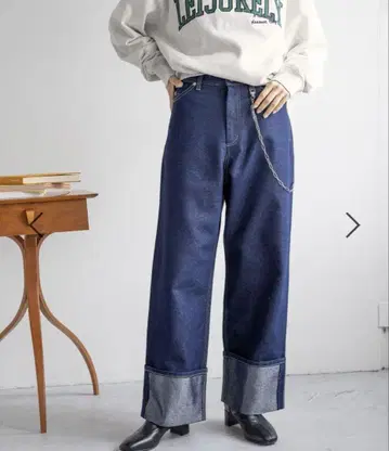 로리즈팜 오리카에시라메 데님 팬츠 M 사이즈