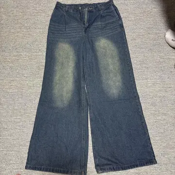 다크 블루 와이드 레그 데님