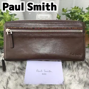 폴스미스 장지갑 브라운 가죽 라운드 Paul Smith 지갑 가죽