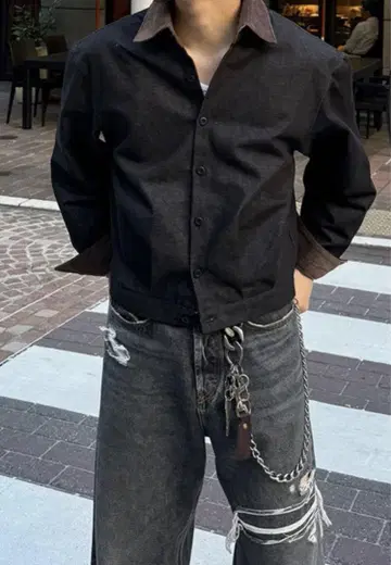 [ 새상품급 ] 코듀로이 컬러 크롭 워크 자켓