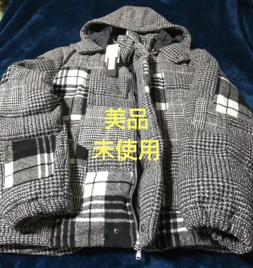 후드 부착 패치워크 다운 자켓