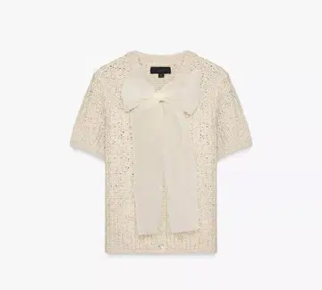 ZARA 니트 오간자 리본 상의 S 사이즈