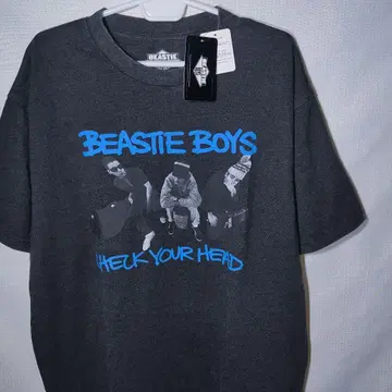 새상품 T셔츠 L 비스티 보이즈 체크 유어 헤드 랩 스티커