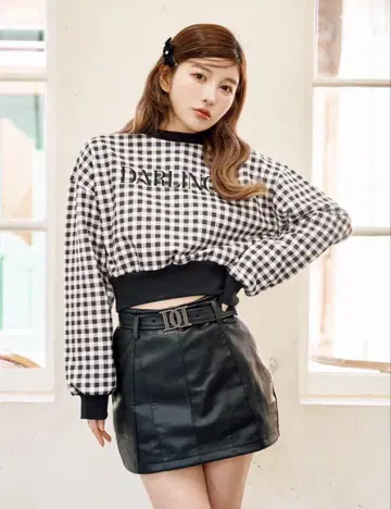 다리치 깅엄 체크 숏 풀오버 다리치