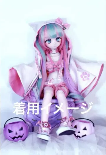 화이트 1/4 사이즈 딜러제 고양이 유령 후드티 MDD SDM
