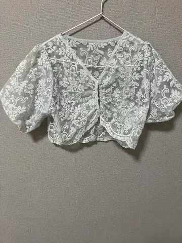 레이스 블라우스 아이스 그린