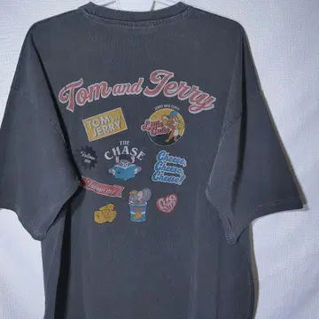 새상품 T셔츠 L 톰과 제리 태피 아이콘 피그먼트 워싱