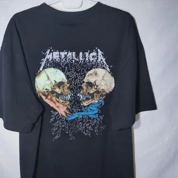 새상품 T셔츠 XL 메탈리카 투어 1994 스컬 메탈 밴딩 반팔