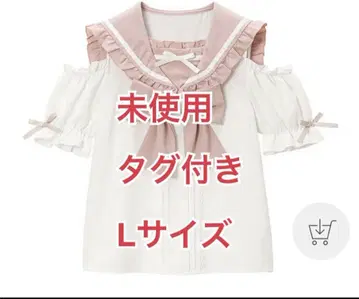 디어마이러브 세일러 오프숄더 프릴 리본 블라우스 핑크 옷깃