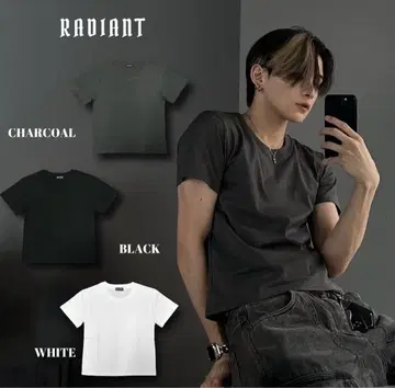 RADIANT 차콜 T셔츠