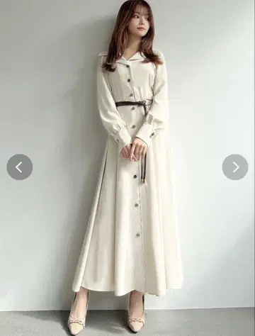 RESEXXY 리젝시 세일러 카라 셔츠 원피스 아이보리