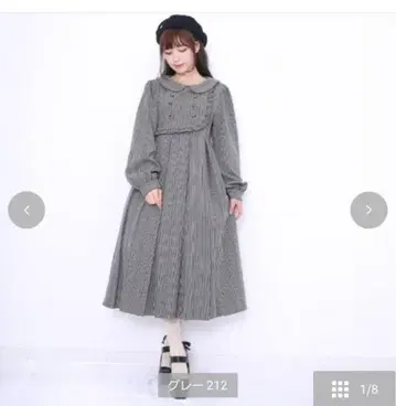시마무라 미나카타 유이 원피스 체크 무늬 L 사이즈