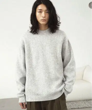 스웨터 니트 MELANGE AZE LOOSE KNIT 남성용 S 사이즈
