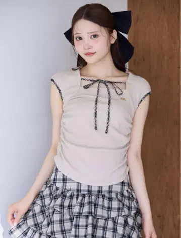anmille 안미르 파이핑 리본 리브 TP 베이지