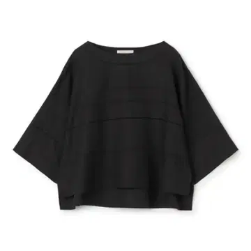 GALERIE VIE 리브 콤비 프렌치 린넨 보트넥 셔츠 BLK