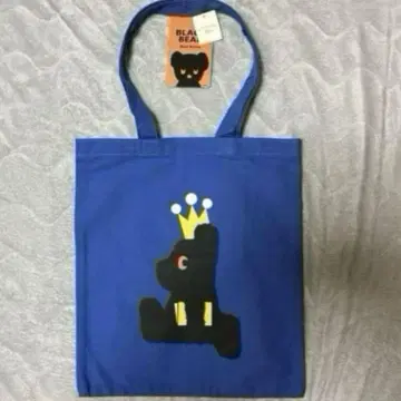 미피 블랙 베어 토트백 에코백 블루나 블루