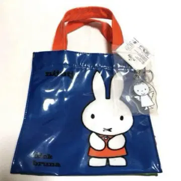 미피 스타일 천사 키링 포함 그림책 패턴 토트백