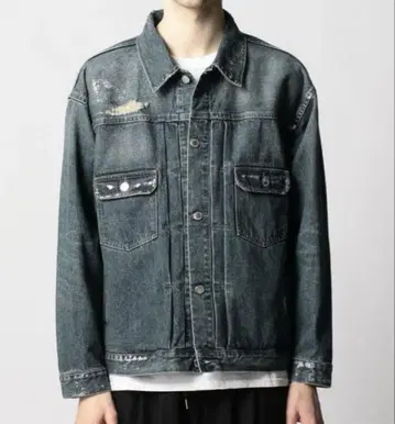 몽키타임 DISTRESSED DENIM TRUCKER JACKET