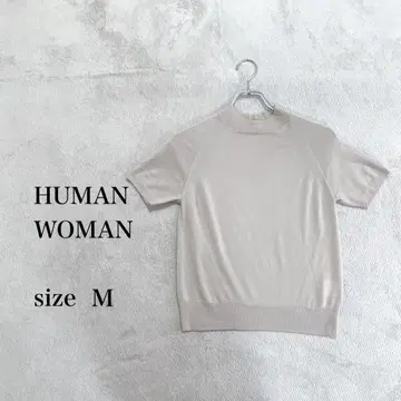 HUMAN WOMAN 베이지 반팔 니트 울 100% 사이즈 M