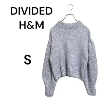 DIVIDED H&M 하이넥 긴팔 니트 스웨터 라메 S 라벤더