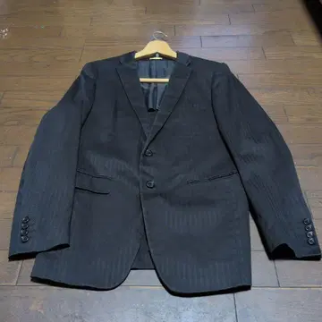블랙 스트라이프 테일러드 자켓