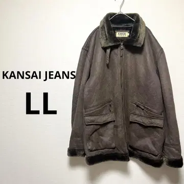 간사이 진 LL 브라운 코트 스웨이드풍 자켓 빅 사이즈