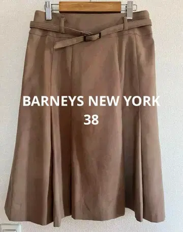 [ 바니스뉴욕 ] 플리츠 스커트 무릎 기장 카멜 스웨이드풍 가을 옷