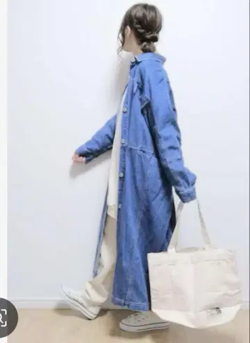 차오패닉 티피 데님 롱 코트 원 워시 컬러